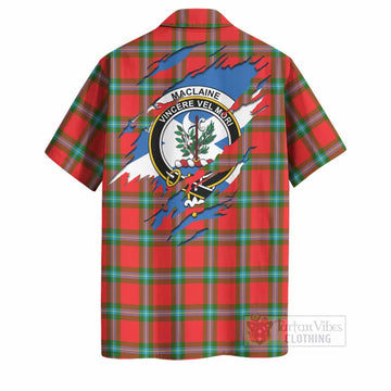 MacLaine (McLaine) Clan Crest In Me Tartan Hawaiian Shirt Scotland Flag Style