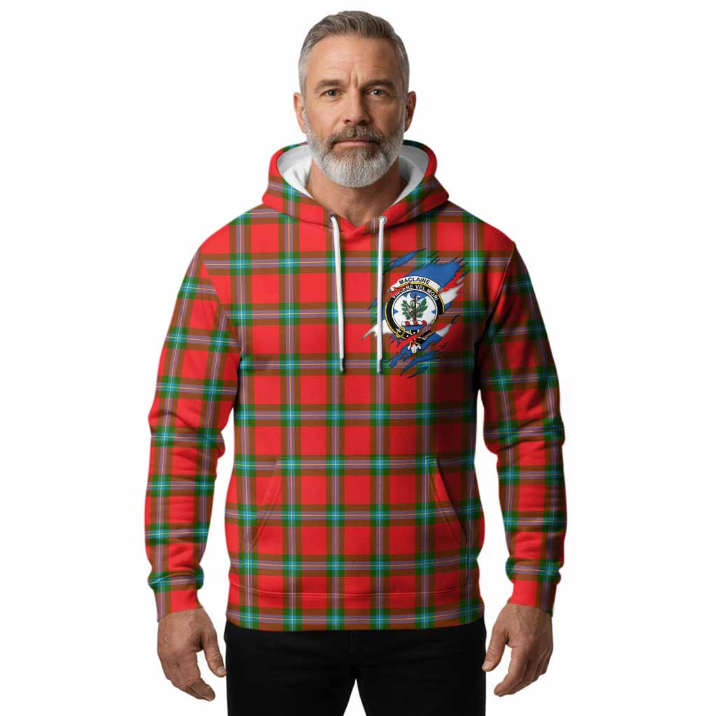 MacLaine (McLaine) Clan Crest In Me Tartan Hoodie Scotland Flag Style