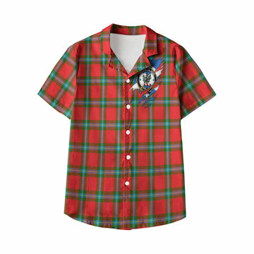 MacLaine (McLaine) Clan Crest In Me Tartan Kid Hawaiian Shirt Scotland Flag Style