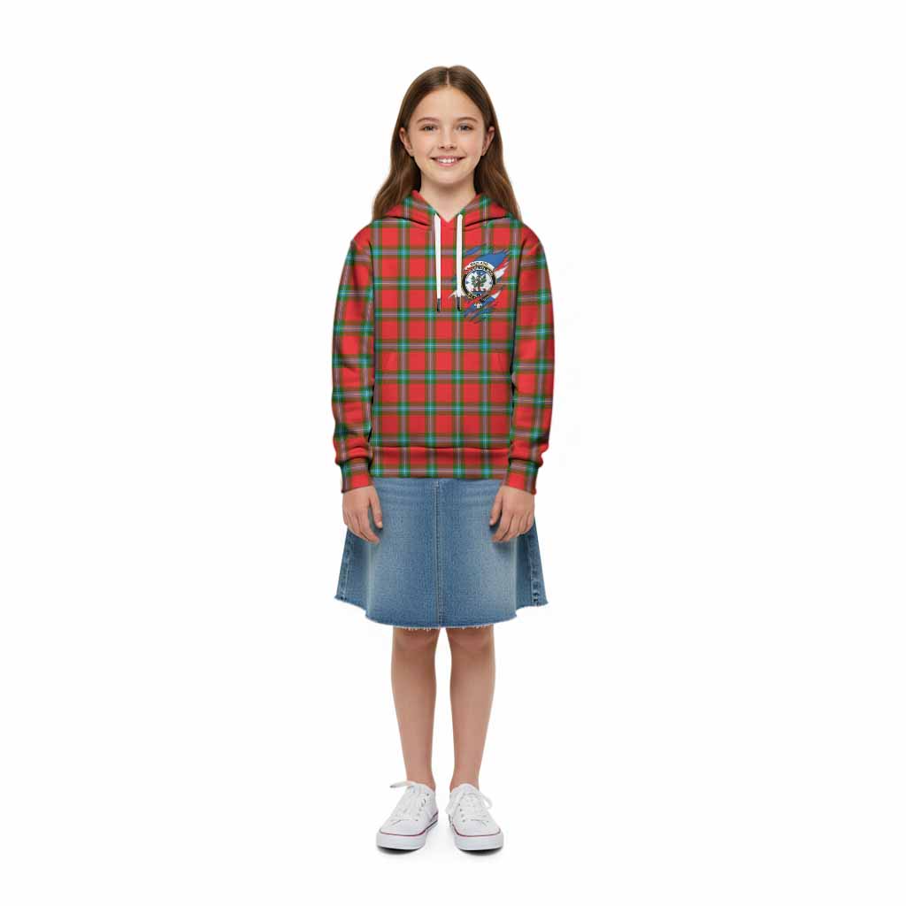 MacLaine (McLaine) Clan Crest In Me Tartan Kid Hoodie Scotland Flag Style
