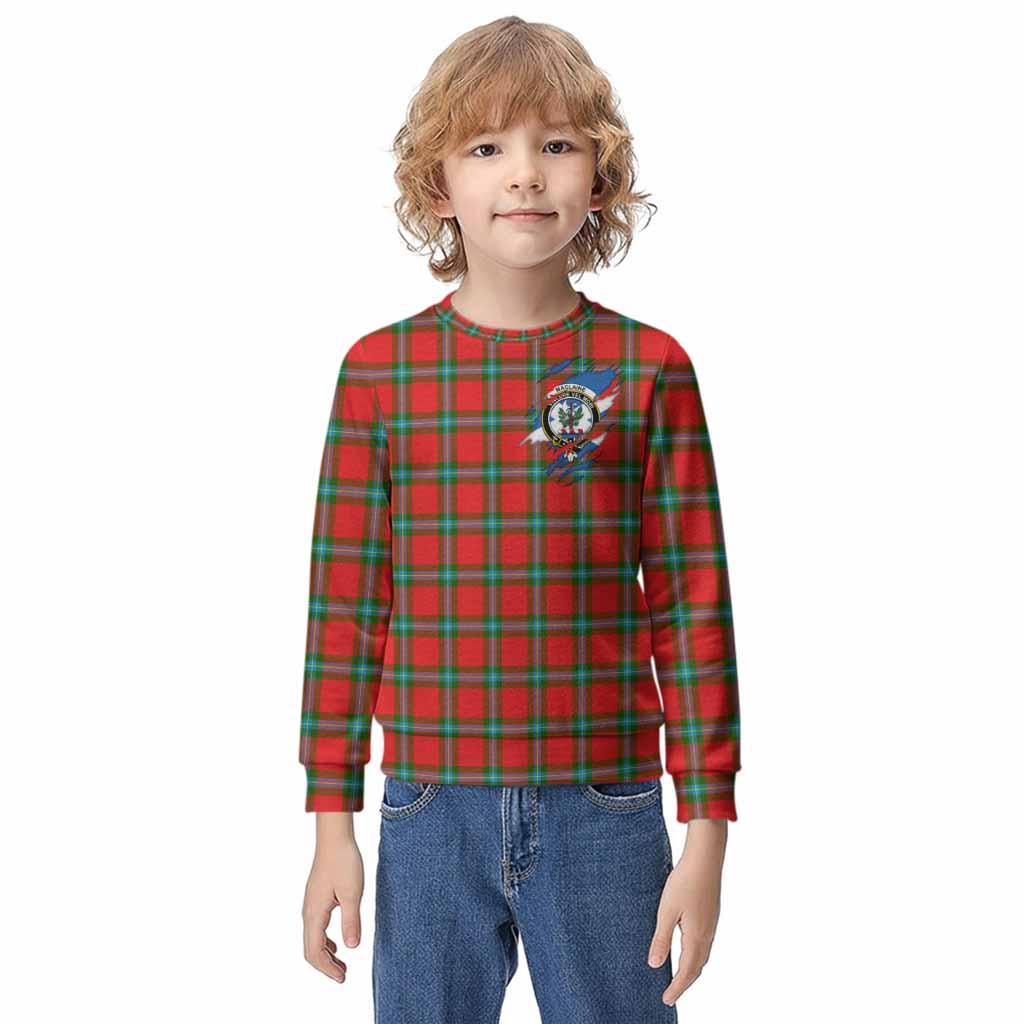 MacLaine (McLaine) Clan Crest In Me Tartan Kid Knitted Sweatshirt Scotland Flag Style