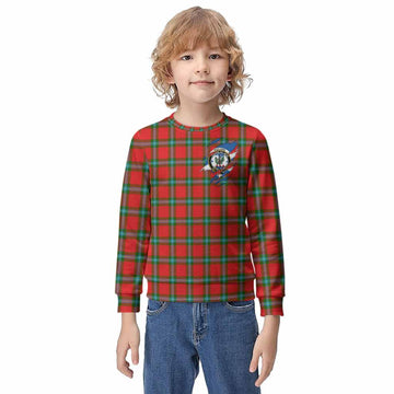 MacLaine (McLaine) Clan Crest In Me Tartan Kid Knitted Sweatshirt Scotland Flag Style