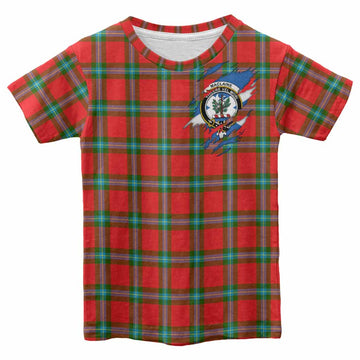 MacLaine (McLaine) Clan Crest In Me Tartan Kid T-shirt Scotland Flag Style