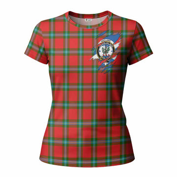 MacLaine (McLaine) Clan Crest In Me Tartan Women T shirt Scotland Flag Style