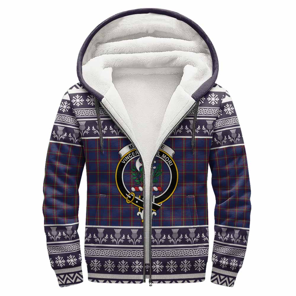 MacLaine (McLaine) Clan Tartan Christmas Fleece Hoodie with Family Crest - Tartan Vibes Clothing