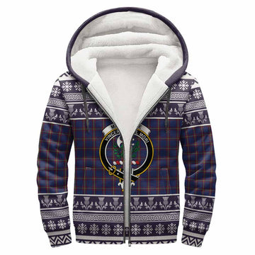 MacLaine (McLaine) Clan Tartan Christmas Fleece Hoodie with Family Crest