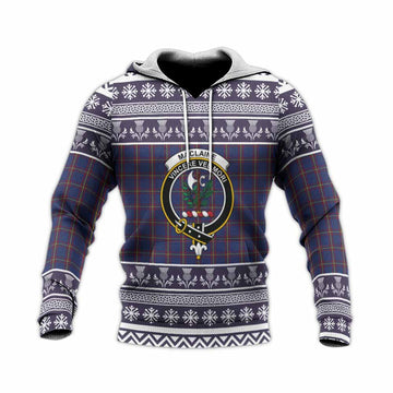 MacLaine (McLaine) Clan Tartan Christmas Knitted Hoodie with Family Crest
