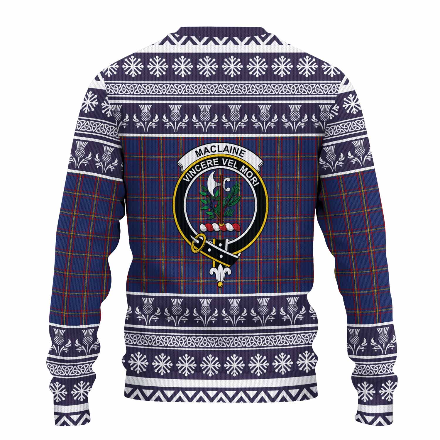 MacLaine (McLaine) Clan Tartan Christmas Ugly Sweater with Family Crest - Tartan Vibes Clothing