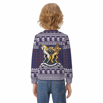MacLaine (McLaine) Clan Tartan Crest Christmas Kid Ugly Sweatshirt Coat of Arms Funny Style