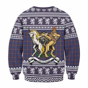 MacLaine (McLaine) Clan Tartan Crest Christmas Sweatshirt Coat of Arms Funny Style