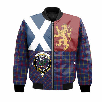 MacLaine (McLaine) Crest Tartan Bomber Jacket with Lion Rampant Saltire Style