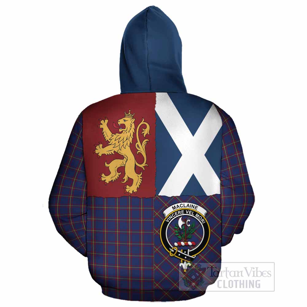 MacLaine (McLaine) Crest Tartan Cotton Hoodie with Lion Rampant Saltire Style - Tartan Vibes Clothing