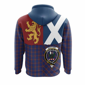 MacLaine (McLaine) Crest Tartan Hoodie with Lion Rampant Saltire Style