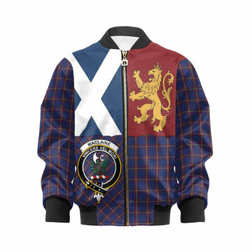 MacLaine (McLaine) Crest Tartan Kid Bomber Jacket with Lion Rampant Saltire Style