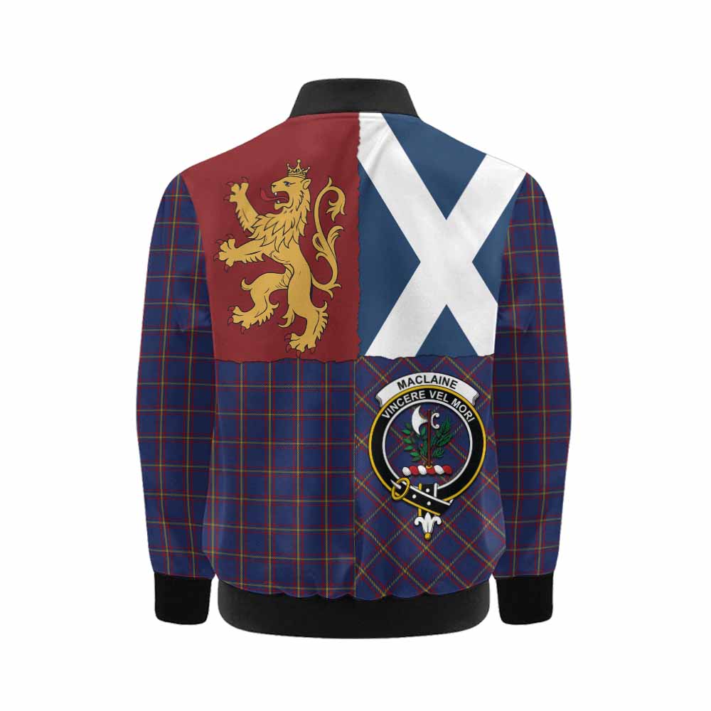 MacLaine (McLaine) Crest Tartan Kid Bomber Jacket with Lion Rampant Saltire Style - Tartan Vibes Clothing