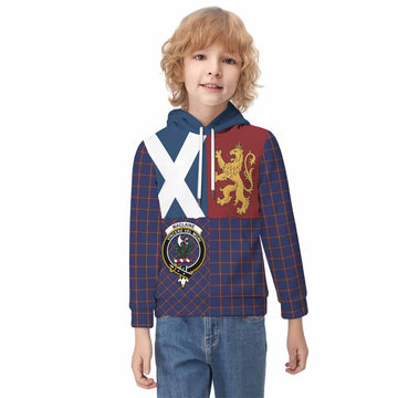 MacLaine (McLaine) Crest Tartan Kid Hoodie with Lion Rampant Saltire Style