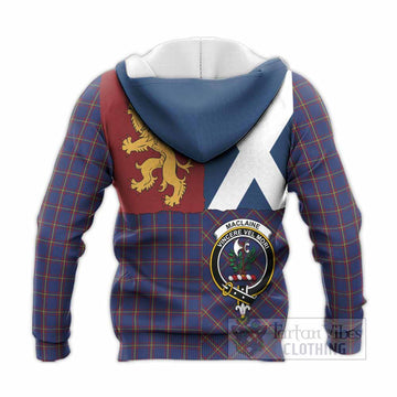 MacLaine (McLaine) Crest Tartan Knitted Hoodie with Lion Rampant Saltire Style