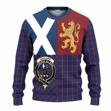 MacLaine (McLaine) Crest Tartan Knitted Sweater with Lion Rampant Saltire Style