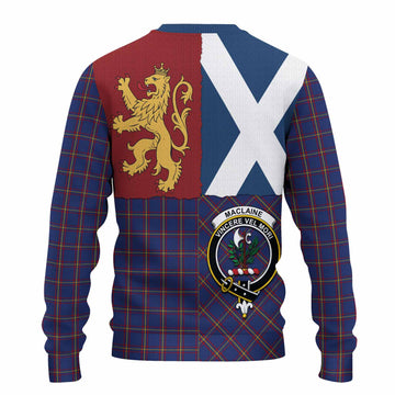MacLaine (McLaine) Crest Tartan Knitted Sweater with Lion Rampant Saltire Style