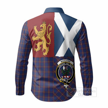 MacLaine (McLaine) Crest Tartan Long Sleeve Button Shirts with Lion Rampant Saltire Style
