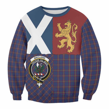 MacLaine (McLaine) Crest Tartan Sweatshirt with Lion Rampant Saltire Style