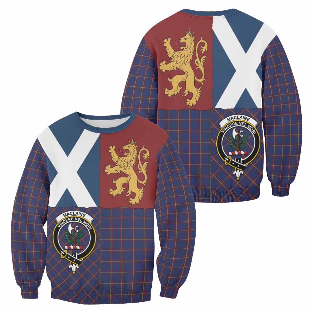 MacLaine (McLaine) Crest Tartan Sweatshirt with Lion Rampant Saltire Style