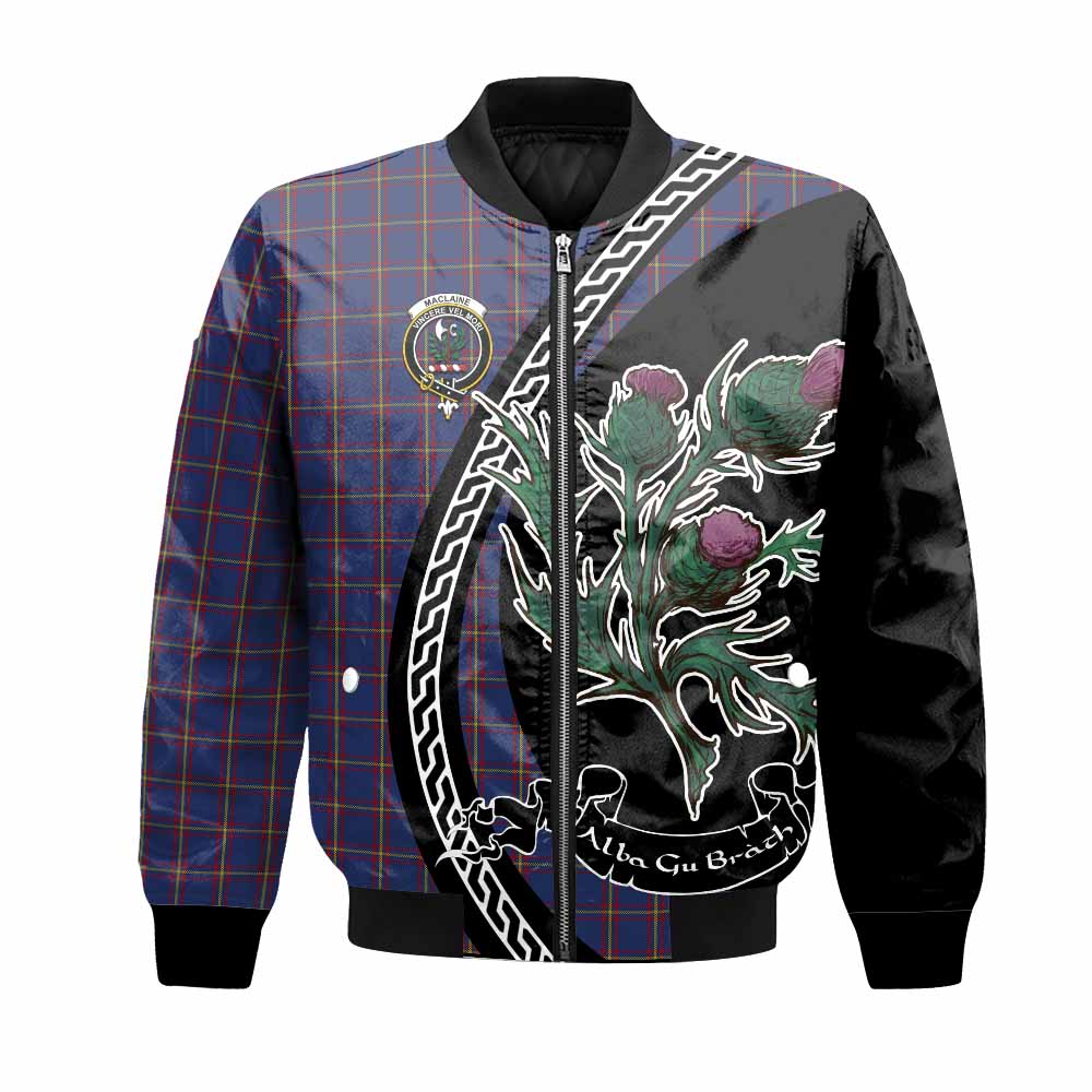 MacLaine (McLaine) Family Crest Tartan Bomber Jacket Alba Thistle Inspired - Tartan Vibes Clothing
