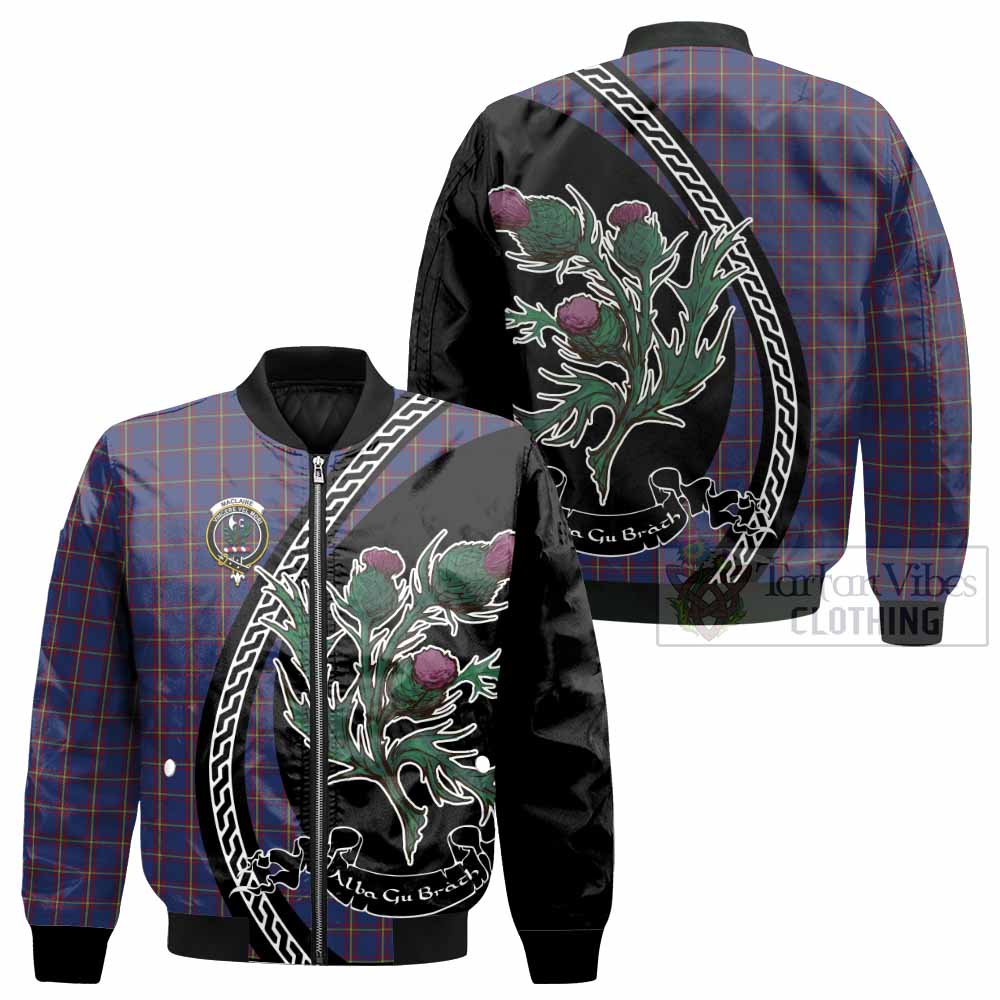 MacLaine (McLaine) Family Crest Tartan Bomber Jacket Alba Thistle Inspired - Tartan Vibes Clothing