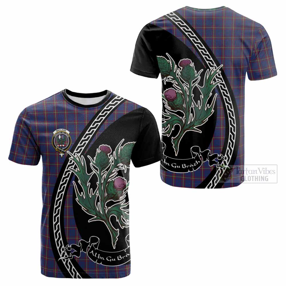 MacLaine (McLaine) Family Crest Tartan Cotton T-shirt Alba Thistle Inspired - Tartan Vibes Clothing