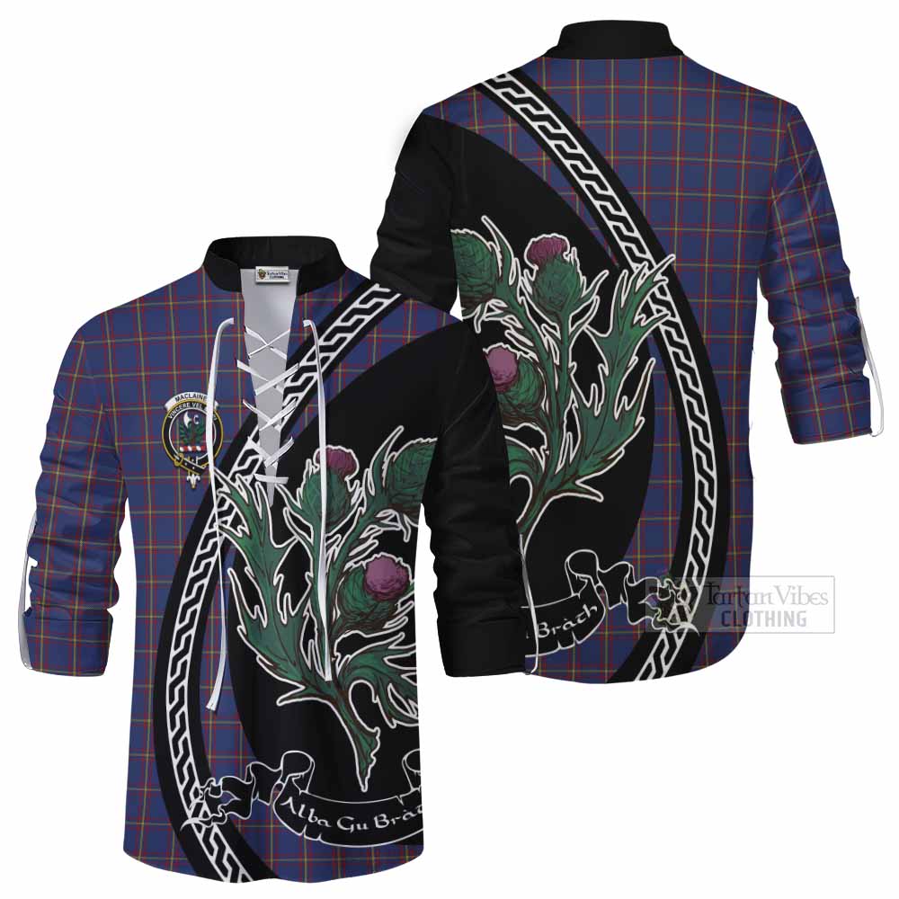 MacLaine (McLaine) Family Crest Tartan Ghillie Shirt Alba Thistle Inspired - Tartan Vibes Clothing