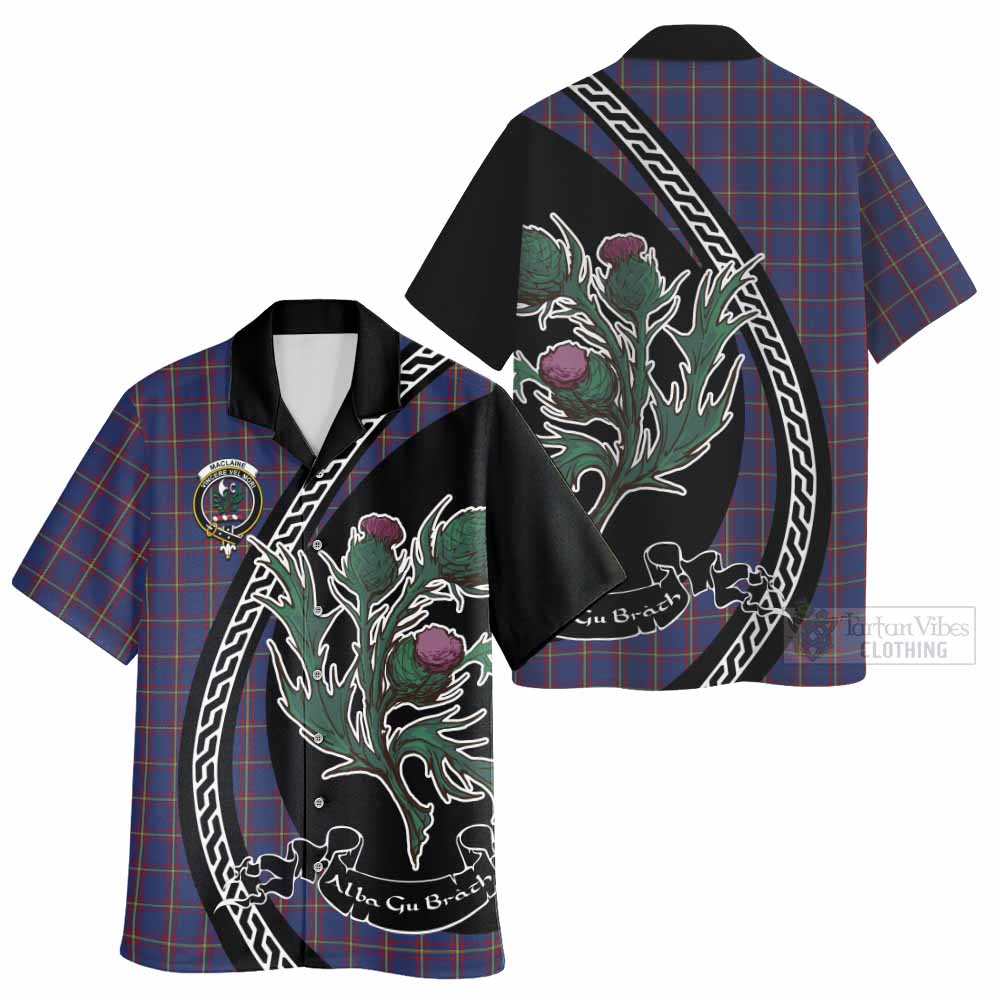 MacLaine (McLaine) Family Crest Tartan Hawaiian Shirt Alba Thistle Inspired - Tartan Vibes Clothing