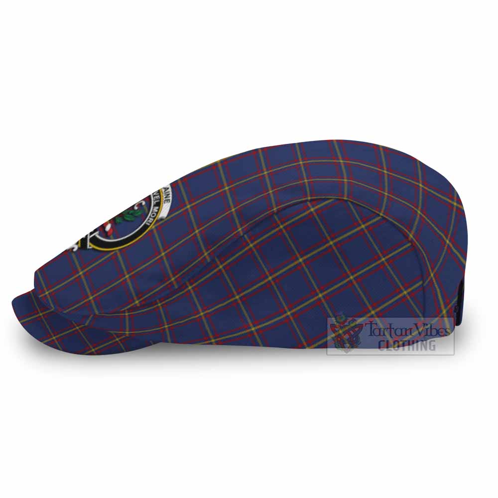 MacLaine (McLaine) Family Crest Tartan Jeff Cap, Tartan Flat Cap