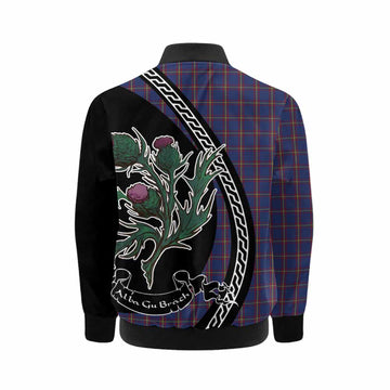 MacLaine (McLaine) Family Crest Tartan Kid Bomber Jacket Alba Thistle Inspired - Tartan Vibes Clothing