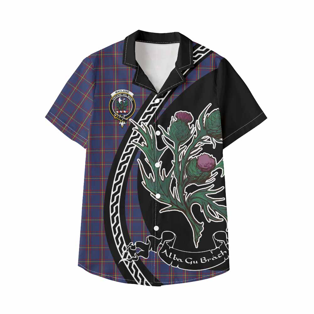 MacLaine (McLaine) Family Crest Tartan Kid Hawaiian Shirt Alba Thistle Inspired - Tartan Vibes Clothing