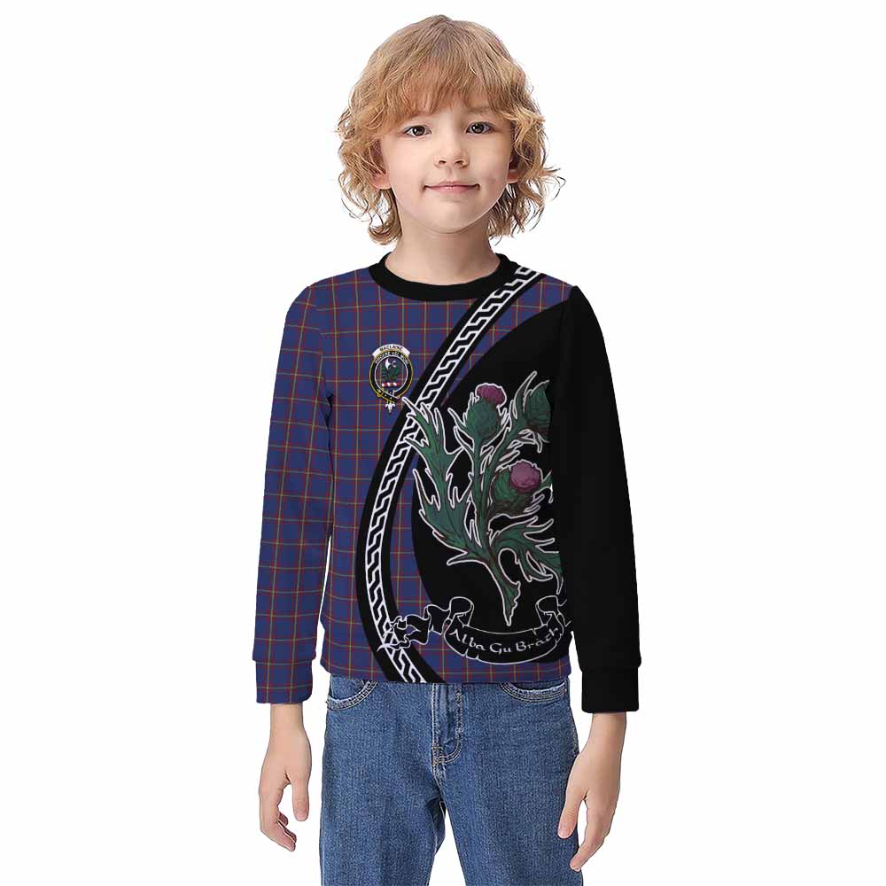 MacLaine (McLaine) Family Crest Tartan Kid Knitted Sweatshirt Alba Thistle Inspired - Tartan Vibes Clothing