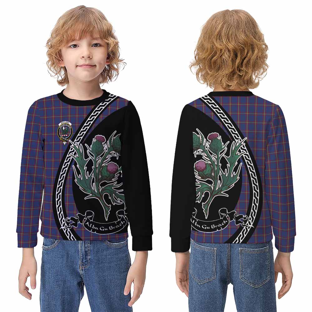 MacLaine (McLaine) Family Crest Tartan Kid Knitted Sweatshirt Alba Thistle Inspired - Tartan Vibes Clothing