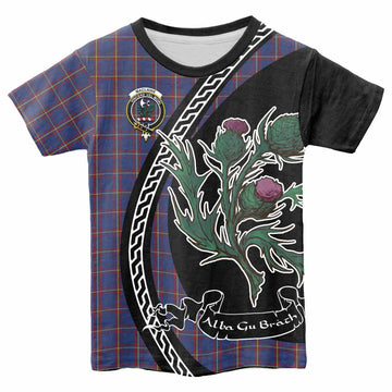 MacLaine (McLaine) Family Crest Tartan Kid T-shirt Alba Thistle Inspired - Tartan Vibes Clothing