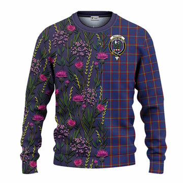MacLaine (McLaine) Family Crest Tartan Knitted Sweater Scottish Thistle Flower Pattern Half Style - Tartan Vibes Clothing