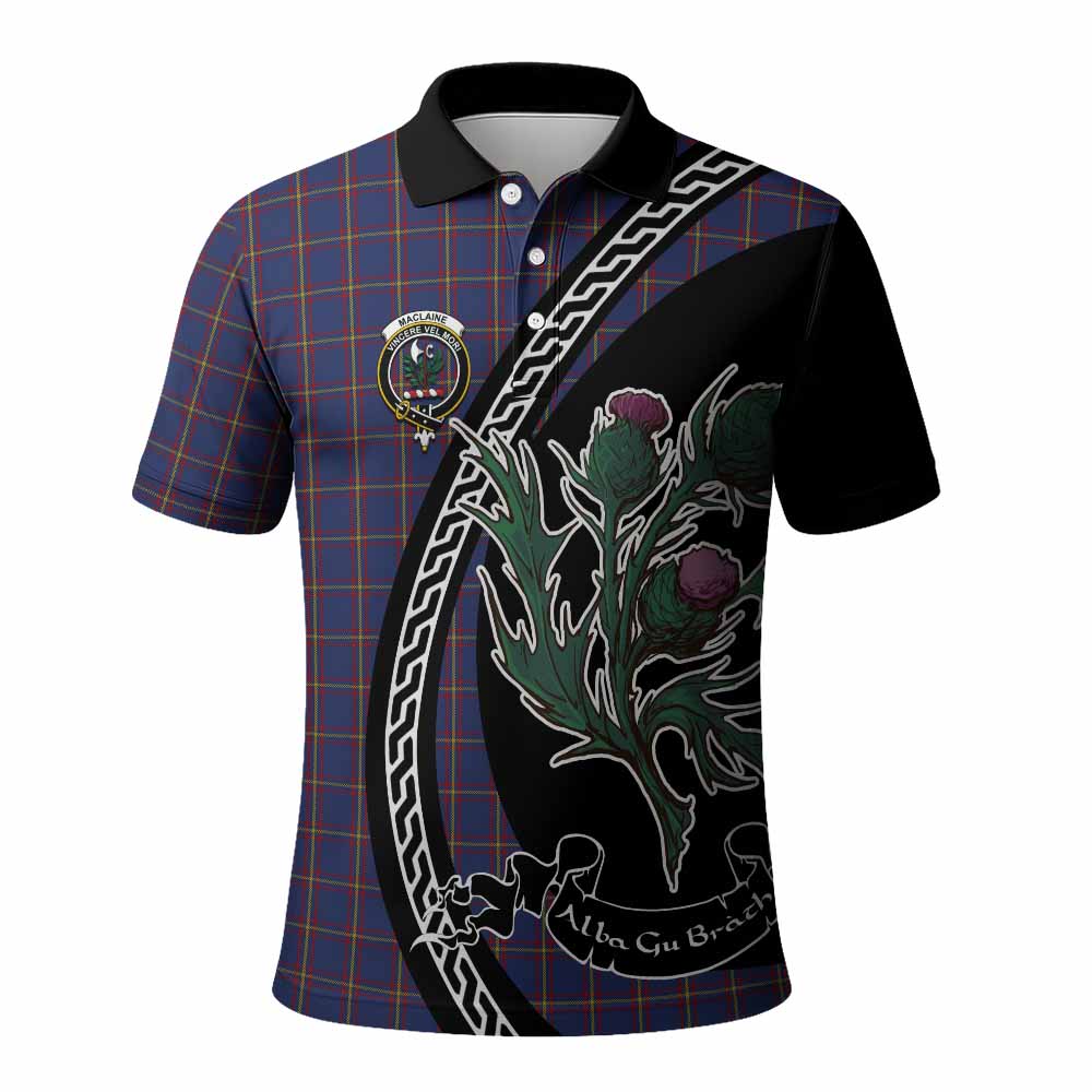 MacLaine (McLaine) Family Crest Tartan Polo Shirt Alba Thistle Inspired - Tartan Vibes Clothing