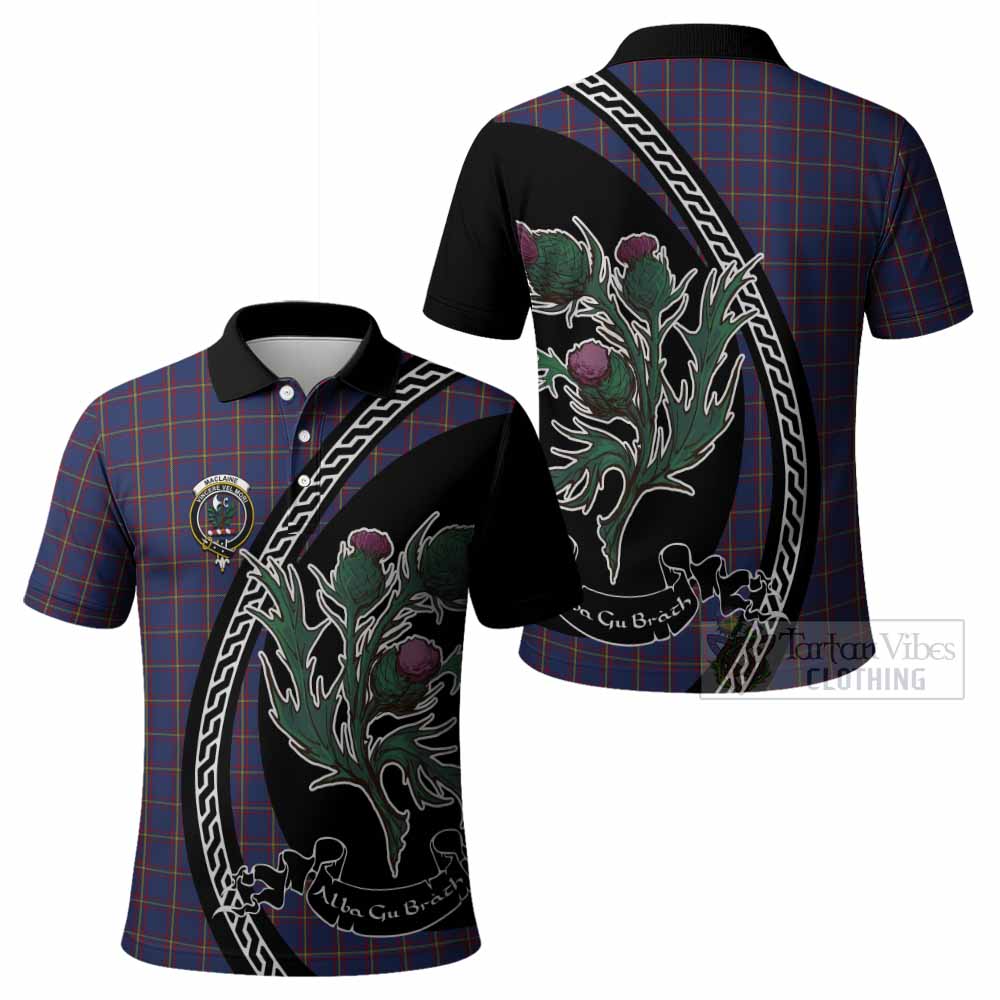 MacLaine (McLaine) Family Crest Tartan Polo Shirt Alba Thistle Inspired - Tartan Vibes Clothing