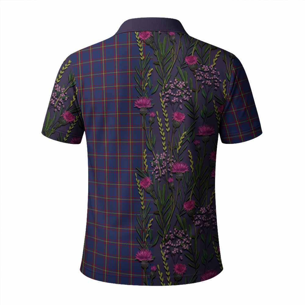MacLaine (McLaine) Family Crest Tartan Polo Shirt Scottish Thistle Flower Pattern Half Style - Tartan Vibes Clothing