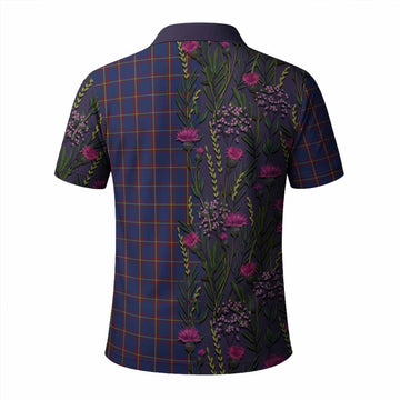 MacLaine (McLaine) Family Crest Tartan Polo Shirt Scottish Thistle Flower Pattern Half Style