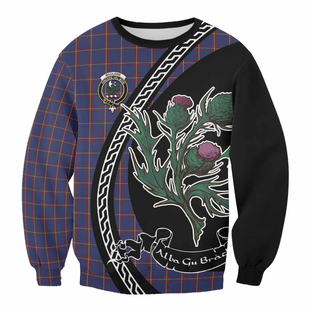 MacLaine (McLaine) Family Crest Tartan Sweatshirt Alba Thistle Inspired - Tartan Vibes Clothing