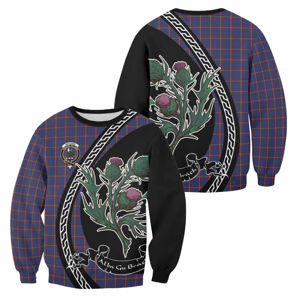 MacLaine (McLaine) Family Crest Tartan Sweatshirt Alba Thistle Inspired - Tartan Vibes Clothing