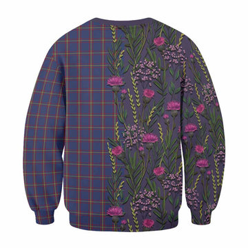 MacLaine (McLaine) Family Crest Tartan Sweatshirt Scottish Thistle Flower Pattern Half Style - Tartan Vibes Clothing