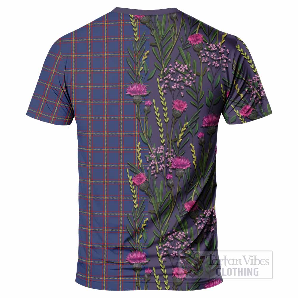 MacLaine (McLaine) Family Crest Tartan T-Shirt Scottish Thistle Flower Pattern Half Style - Tartan Vibes Clothing