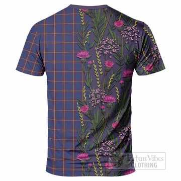 MacLaine (McLaine) Family Crest Tartan T-Shirt Scottish Thistle Flower Pattern Half Style - Tartan Vibes Clothing