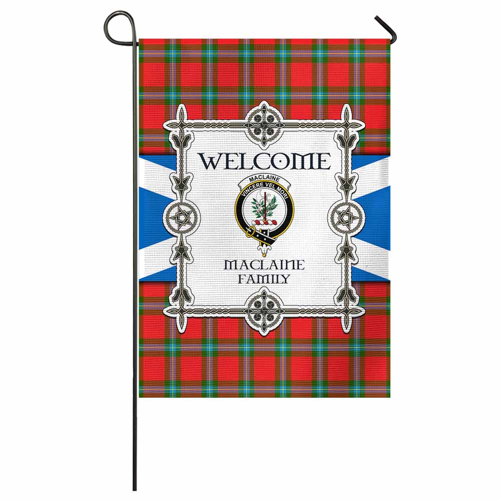 MacLaine (McLaine) Family Crest Tartan Welcome Garden Flag Saltire Harmony Style - Tartan Vibes Clothing