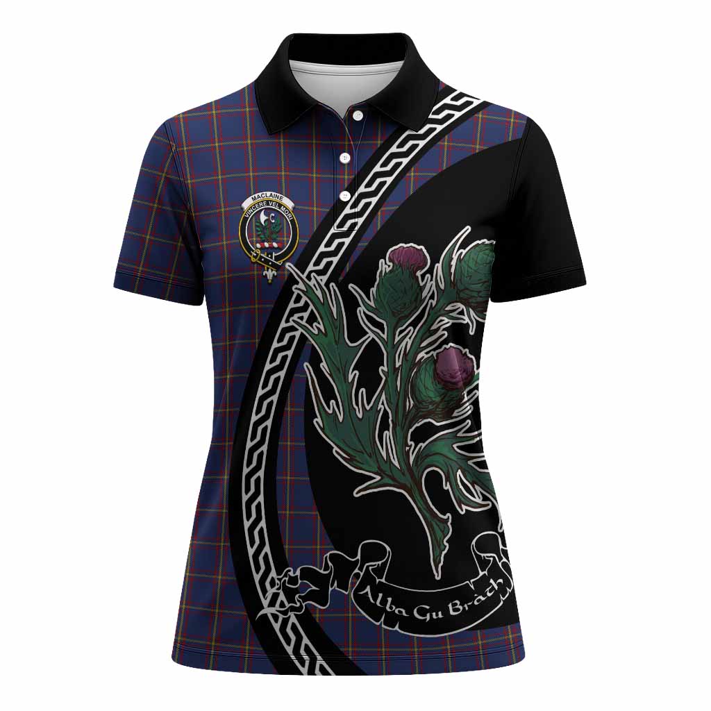 MacLaine (McLaine) Family Crest Tartan Women Polo Shirt Alba Thistle Inspired - Tartan Vibes Clothing
