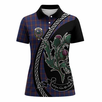 MacLaine (McLaine) Family Crest Tartan Women Polo Shirt Alba Thistle Inspired